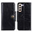 Samsung Galaxy S21 FE 5G用手帳型 レザーケース スタンド カバー M12L サムスン ブラック