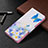 Samsung Galaxy S21 Ultra 5G用手帳型 レザーケース スタンド パターン カバー B09F サムスン ブルー