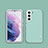 Samsung Galaxy S22 5G用シリコンケース ソフトタッチラバー レザー柄 カバー S04 サムスン グリーン