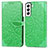 Samsung Galaxy S22 5G用手帳型 レザーケース スタンド パターン カバー S04D サムスン グリーン