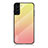 Samsung Galaxy S22 5G用ハイブリットバンパーケース プラスチック 鏡面 虹 グラデーション 勾配色 カバー M02 サムスン オレンジ