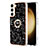 Samsung Galaxy S22 5G用シリコンケース ソフトタッチラバー バタフライ パターン カバー アンド指輪 YB2 サムスン ブラック