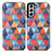 Samsung Galaxy S22 Plus 5G用手帳型 レザーケース スタンド パターン カバー S02D サムスン ブラウン