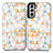 Samsung Galaxy S22 Plus 5G用手帳型 レザーケース スタンド パターン カバー S02D サムスン ホワイト