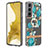 Samsung Galaxy S22 Plus 5G用シリコンケース ソフトタッチラバー バタフライ パターン カバー Y17B サムスン シアン