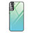 Samsung Galaxy S22 Plus 5G用ハイブリットバンパーケース プラスチック 鏡面 虹 グラデーション 勾配色 カバー サムスン ライトグリーン