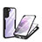 Samsung Galaxy S22 Plus 5G用360度 フルカバー ハイブリットバンパーケース クリア透明 プラスチック カバー サムスン ブラック