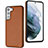 Samsung Galaxy S22 Plus 5G用ケース 高級感 手触り良いレザー柄 YB6 サムスン ブラウン