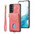 Samsung Galaxy S22 Plus 5G用シリコンケース ソフトタッチラバー レザー柄 カバー SD2 サムスン ピンク