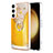Samsung Galaxy S22 Plus 5G用シリコンケース ソフトタッチラバー バタフライ パターン カバー アンド指輪 YB2 サムスン イエロー