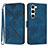 Samsung Galaxy S22 Plus 5G用手帳型 レザーケース スタンド カバー YX3 サムスン ネイビー