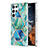 Samsung Galaxy S22 Ultra 5G用シリコンケース ソフトタッチラバー バタフライ パターン カバー Y08B サムスン グリーン
