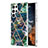 Samsung Galaxy S22 Ultra 5G用シリコンケース ソフトタッチラバー バタフライ パターン カバー Y08B サムスン モスグリー