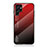 Samsung Galaxy S22 Ultra 5G用ハイブリットバンパーケース プラスチック 鏡面 虹 グラデーション 勾配色 カバー M02 サムスン レッド