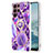 Samsung Galaxy S22 Ultra 5G用シリコンケース ソフトタッチラバー バタフライ パターン カバー Y13B サムスン パープル