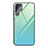 Samsung Galaxy S22 Ultra 5G用ハイブリットバンパーケース プラスチック 鏡面 虹 グラデーション 勾配色 カバー サムスン ライトグリーン