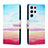 Samsung Galaxy S22 Ultra 5G用手帳型 レザーケース スタンド パターン カバー H02X サムスン カラフル