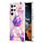 Samsung Galaxy S22 Ultra 5G用シリコンケース ソフトタッチラバー バタフライ パターン カバー Y08B サムスン 