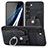 Samsung Galaxy S23 Plus 5G用シリコンケース ソフトタッチラバー レザー柄 カバー SD5 サムスン ブラック