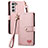 Samsung Galaxy S23 Plus 5G用手帳型 レザーケース スタンド カバー S15D サムスン ピンク