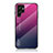 Samsung Galaxy S23 Ultra 5G用ハイブリットバンパーケース プラスチック 鏡面 虹 グラデーション 勾配色 カバー M02 サムスン ローズレッド