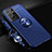 Samsung Galaxy S23 Ultra 5G用極薄ソフトケース シリコンケース 耐衝撃 全面保護 アンド指輪 マグネット式 バンパー A02 サムスン ネイビー