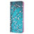 Samsung Galaxy S23 Ultra 5G用手帳型 レザーケース スタンド パターン カバー B01F サムスン シアン