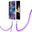 Samsung Galaxy S24 5G用シリコンケース ソフトタッチラバー バタフライ パターン カバー 携帯ストラップ YB7 サムスン 