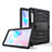 Samsung Galaxy Tab S6 10.5 SM-T860用ハイブリットバンパーケース スタンド プラスチック 兼シリコーン カバー A03 サムスン ブラック