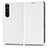 Sony Xperia 1 III用手帳型 レザーケース スタンド カバー C03X ソニー ホワイト