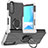 Sony Xperia 10 III SOG04用ハイブリットバンパーケース プラスチック アンド指輪 マグネット式 JX1 ソニー シルバー