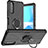 Sony Xperia 10 III SOG04用ハイブリットバンパーケース プラスチック アンド指輪 マグネット式 JX1 ソニー ブラック