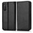 Sony Xperia 5 II用手帳型 レザーケース スタンド カバー C03X ソニー ブラック