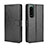 Sony Xperia 5 III SO-53B用手帳型 レザーケース スタンド カバー BY5 ソニー ブラック