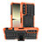 Sony Xperia 5 IV用ハイブリットバンパーケース スタンド プラスチック 兼シリコーン カバー JX1 ソニー オレンジ