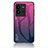 Vivo iQOO 10 Pro 5G用ハイブリットバンパーケース プラスチック 鏡面 虹 グラデーション 勾配色 カバー LS1 Vivo ローズレッド