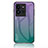 Vivo iQOO 10 Pro 5G用ハイブリットバンパーケース プラスチック 鏡面 虹 グラデーション 勾配色 カバー LS1 Vivo マルチカラー