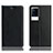 Vivo iQOO 8 5G用手帳型 レザーケース スタンド カバー H02P Vivo ブラック