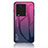 Vivo iQOO Neo7 5G用ハイブリットバンパーケース プラスチック 鏡面 虹 グラデーション 勾配色 カバー LS1 Vivo ローズレッド