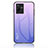 Vivo iQOO Z6x用ハイブリットバンパーケース プラスチック 鏡面 虹 グラデーション 勾配色 カバー LS1 Vivo 