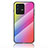 Vivo V23 Pro 5G用ハイブリットバンパーケース プラスチック 鏡面 虹 グラデーション 勾配色 カバー LS2 Vivo ピンク