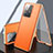 Vivo V23 Pro 5G用360度 フルカバー ケース 高級感 手触り良い アルミメタル 製の金属製 と レザー Vivo オレンジ