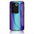 Vivo V27 5G用ハイブリットバンパーケース プラスチック 鏡面 虹 グラデーション 勾配色 カバー LS2 Vivo ネイビー