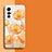 Vivo X70 5G用シリコンケース ソフトタッチラバー 花 カバー Vivo オレンジ
