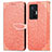 Vivo X70 Pro 5G用手帳型 レザーケース スタンド パターン カバー S04D Vivo オレンジ