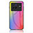 Vivo X80 5G用ハイブリットバンパーケース プラスチック 鏡面 虹 グラデーション 勾配色 カバー LS2 Vivo ピンク