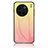 Vivo X90 5G用ハイブリットバンパーケース プラスチック 鏡面 虹 グラデーション 勾配色 カバー LS1 Vivo イエロー