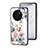 Vivo X90 Pro 5G用ハイブリットバンパーケース プラスチック 鏡面 花 カバー S01 Vivo ホワイト
