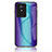 Vivo Y02用ハイブリットバンパーケース プラスチック 鏡面 虹 グラデーション 勾配色 カバー LS2 Vivo ネイビー
