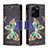 Vivo Y35 4G用手帳型 レザーケース スタンド パターン カバー B04F Vivo ブラック